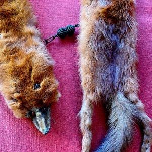 Vintage 4 Ferret Stole w/ Beaded Clasp